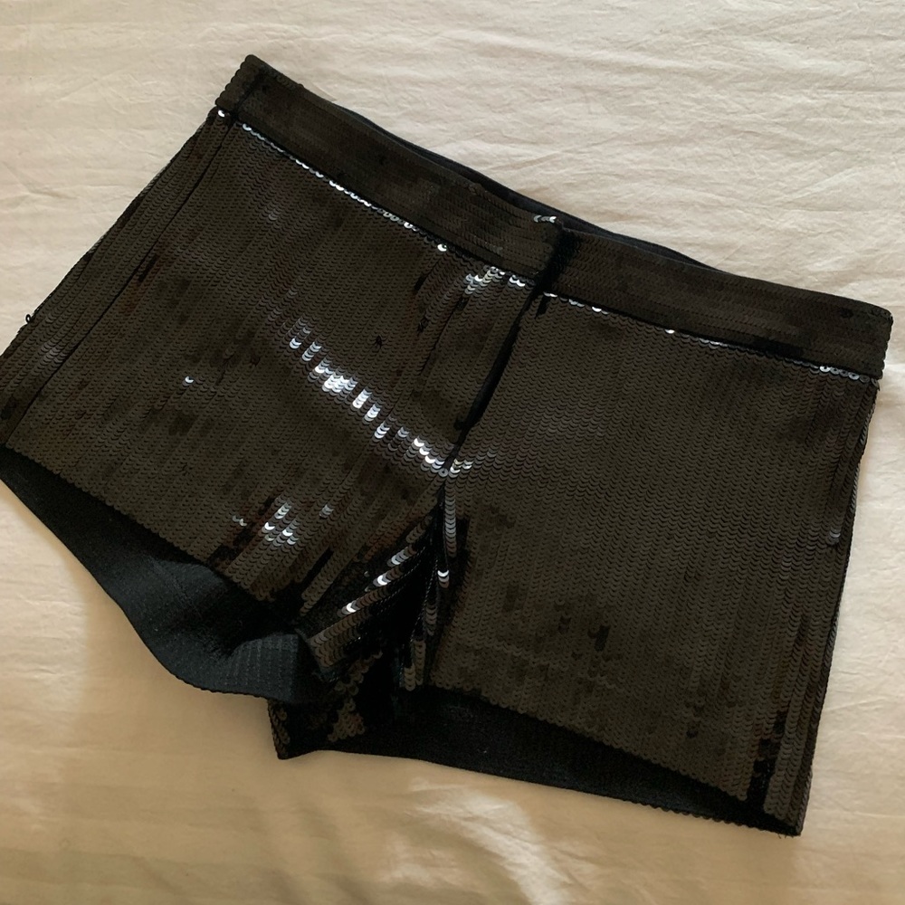 Black Sequin Shorts
